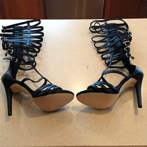 Black stiletto gladiator sandal